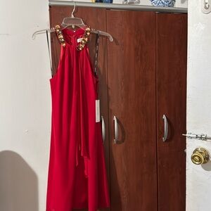 Red Calvin Klein dress